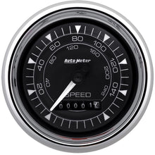 Load image into Gallery viewer, AutoMeter Chrono 3-3/8in 160MPH Electric Programmable Speedometer Gauge - Chrome (9788)