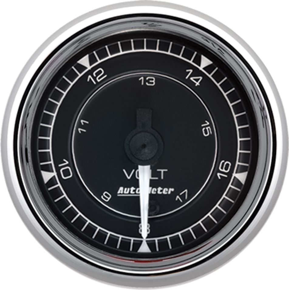 AutoMeter Chrono 2-1/16in 18V Digital Stepper Motor Voltmeter Gauge - Chrome (9791)