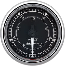 Load image into Gallery viewer, AutoMeter Chrono 2-1/16in 18V Digital Stepper Motor Voltmeter Gauge - Chrome (9791)