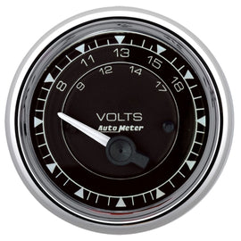 AutoMeter Chrono 2-1/16in 18V Electric Voltmeter Gauge - Chrome (9792)