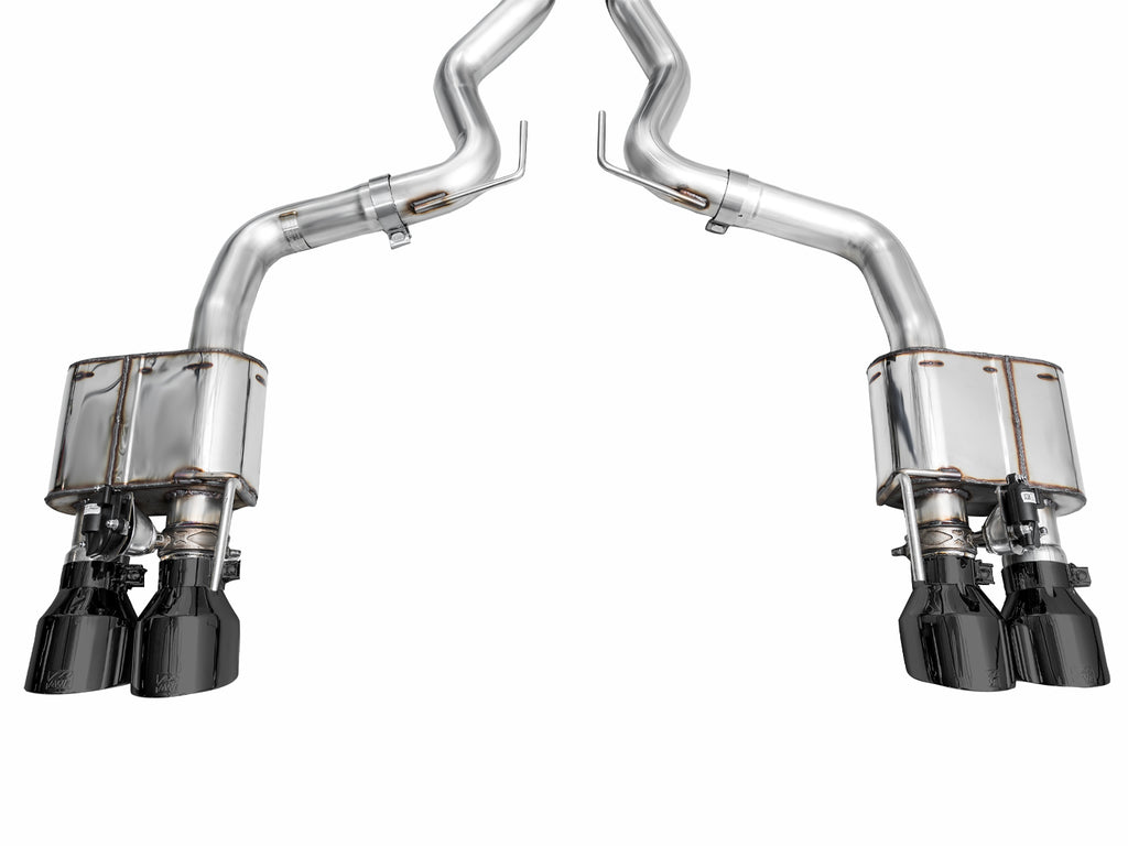 AWE Tuning AWE SwitchPathâ„¢ Exhaust for S650 Mustang GT Coupe - Quad Diamond Black Tips - 3025-43650