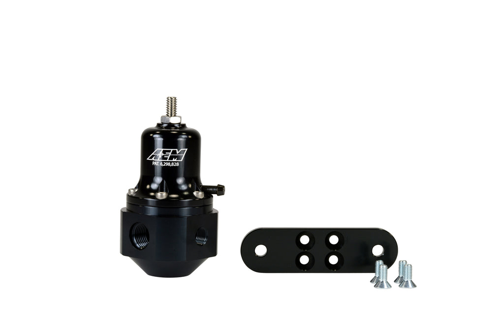 AEM Electronics Universal Adjustable Fuel Pressure Regulator, Black (25-302BK)