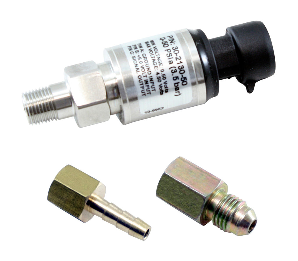 AEM Electronics 50 PSIa or 3.5 Bar Stainless Sensor Kit Stainless Steel Sensor Body (30-2130-50)