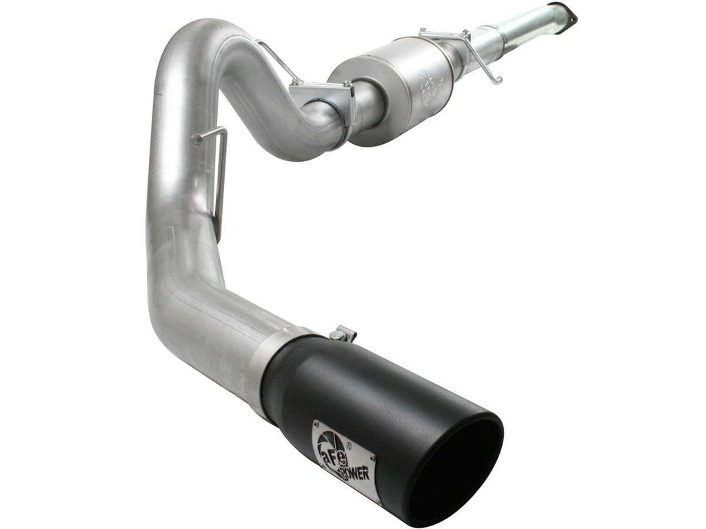 aFe ATLAS 4 IN Aluminized Steel Cat-Back Exhaust System w/ Muffler and Black Tip (49-03041-B)