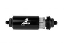 Load image into Gallery viewer, Aeromotive Fuel System 6an Inline Fuel Filter 100 Micron 2in OD Black - 12349