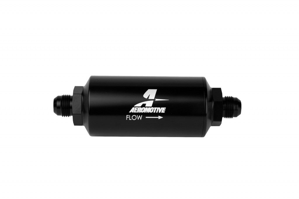 Aeromotive Fuel System 8an Inline Fuel Filter 10 Micron 2in OD Black - 12375