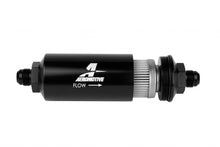 Load image into Gallery viewer, Aeromotive Fuel System 8an Inline Fuel Filter 100 Micron 2in OD Black - 12379