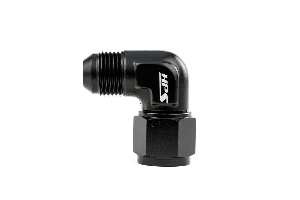 HPS Performance Aluminum AN -3 90 Degree Male to Female Swivel Coupler (AN9211-3)