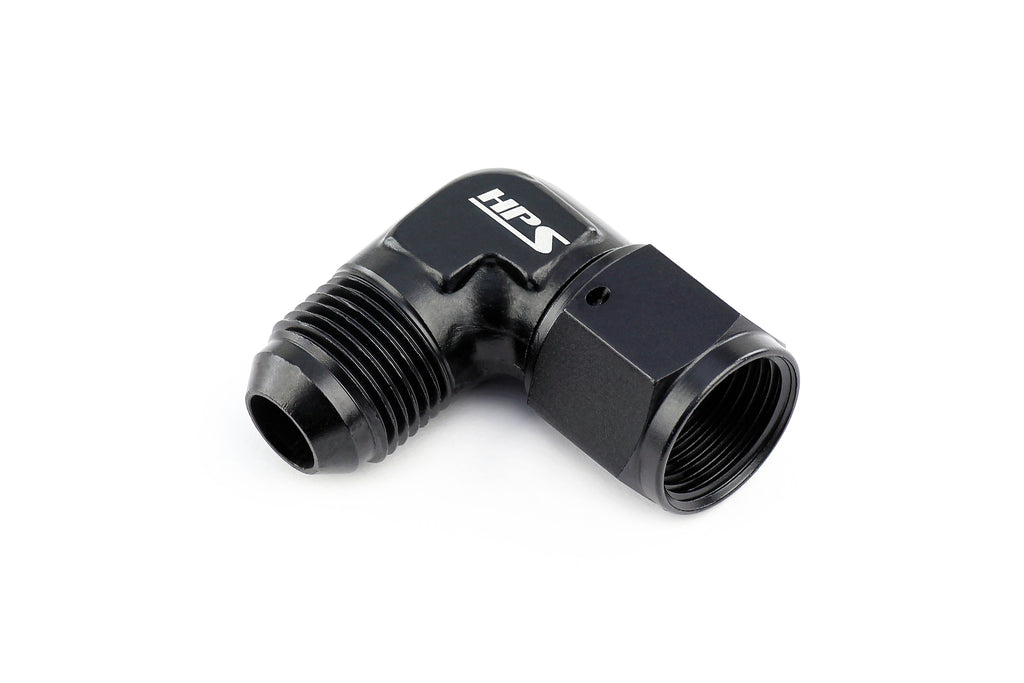 HPS Performance Aluminum AN -3 90 Degree Male to Female Swivel Coupler (AN9211-3)