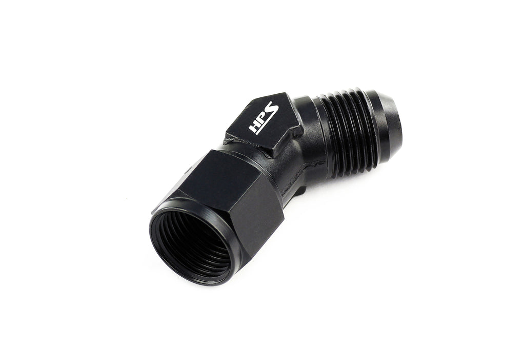 HPS Performance Aluminum AN -3 45 Degree Male to Female Swivel Coupler (AN9241-3)