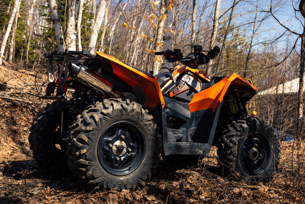 MBRP 2013+ Polaris Scrambler 850 5in Slip-on Exhaust System w/ Performance Mufflers (AT-9542PT)