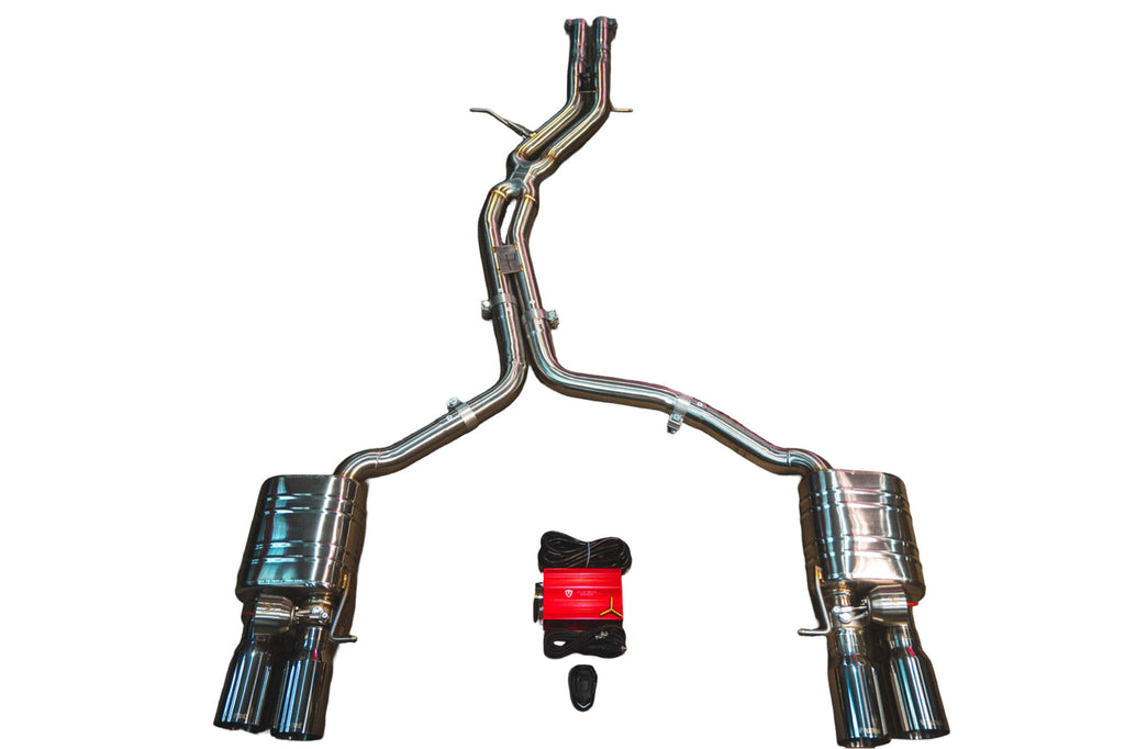 Valvetronic Designs 2010-2017 Audi 4.2L Catback T304 Stainless Steel 3.5 Inch Outlet Tips (AUD.B8.S4.VSES.BR.BRSH)