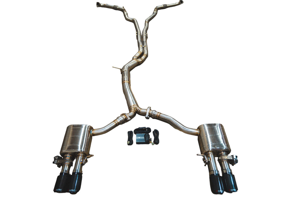 Valvetronic Designs 2018-2024 Audi B9 S4,S5 3.0L Catback T304 Stainless Steel Black 3.5 Inch Outlet Tips (AUD.B9.S4.VSES.BR.BLK)