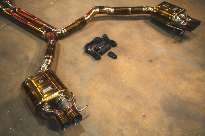 Valvetronic Designs 2013-2018 Audi C7 RS6,RS7 4.0L Full Exhaust System Grade 5 Titanium Bespoke OEM Style Valvetronic Tips (AUD.C7.VSES.FF.TI)