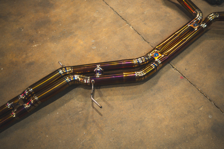 Valvetronic Designs 2013-2018 Audi C7 RS6,RS7 4.0L Full Exhaust System Grade 5 Titanium Bespoke OEM Style Valvetronic Tips (AUD.C7.VSES.FF.TI)