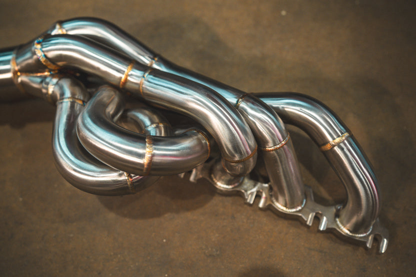 Valvetronic Designs 2017-2025 Audi R8 5.2L F1 Exhaust System With Free Flow Headers (Version 1) T304 Stainless Steel Reuses OEM Tips (AUD.R8.V10.GEN2.F1.FFH.1.BR)