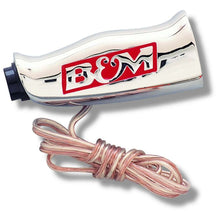 Load image into Gallery viewer, B&amp;M Racing Universal Shifter T-Handle with B/M Logo and Button Switch; Chrome Finish (80659)