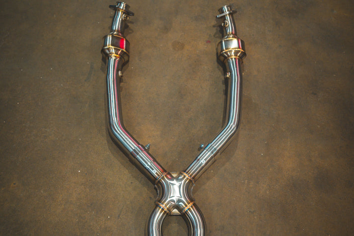 Valvetronic Designs 2008-2011 BMW E90,E92 M3 4.0L 200 Cell Full Exhaust System T304 Stainless Steel Brushed 3.5 Inch Outlet Tips (BMW.E9X.M3.VSES.2CC.BR.BRSH)