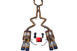 Valvetronic Designs 2008-2011 BMW E90,E92 M3 4.0L 200 Cell Full Exhaust System Grade 5 Titanium Black 3.5 Inch Outlet Tips (BMW.E9X.M3.VSES.2CC.TI.BLK)