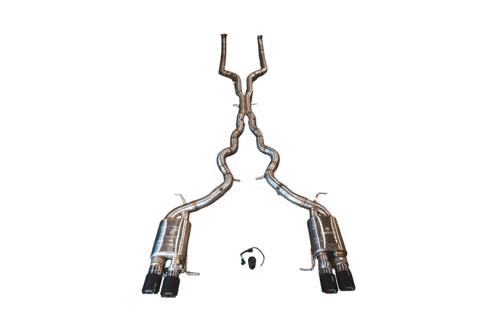 Valvetronic Designs 2011-2016 BMW F10 M5 4.4L Catback T304 Stainless Steel Forged Carbon 3.5 Inch Outlet Tips (BMW.F10.M5.VSES.BR.FC)