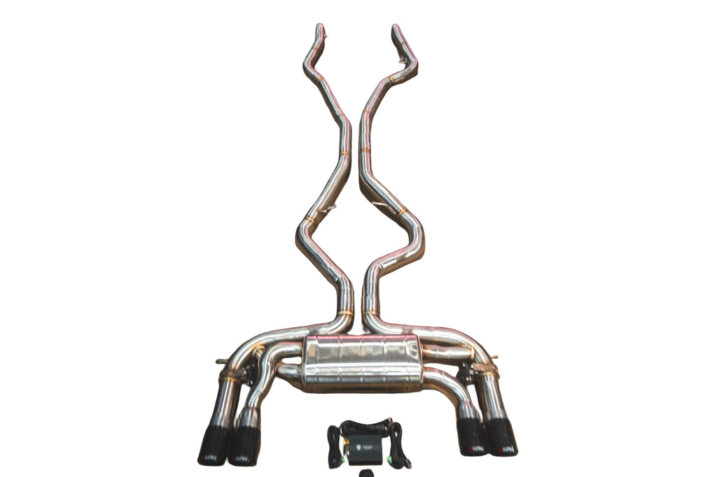 Valvetronic Designs 2015-2018 BMW F85 X5M, F86 X6M 4.4L Catback T304 Stainless Steel Black 3.5 Inch Outlet Tips (BMW.F85.X5M.VSES.BR.BLK)