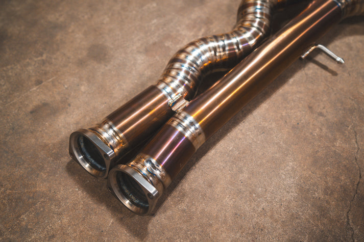 Valvetronic Designs 2014-2020 BMW 3.0L Catback Grade 5 Titanium Forged Carbon 3.5 Inch Outlet Tips (BMW.F8X.M3.M4.VSES.TI.FC)