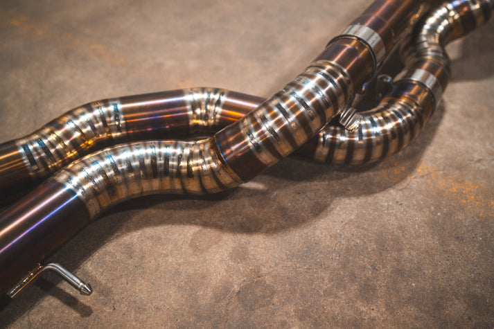 Valvetronic Designs 2014-2020 BMW 3.0L Catback Grade 5 Titanium Forged Carbon 3.5 Inch Outlet Tips (BMW.F8X.M3.M4.VSES.TI.FC)