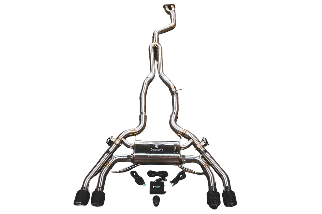 Valvetronic Designs 2019-2025 BMW 3.0L Catback T304 Stainless Steel Brushed 3.5 Inch Outlet Tips (BMW.F9X.X3M.VSES.BR.BRSH)