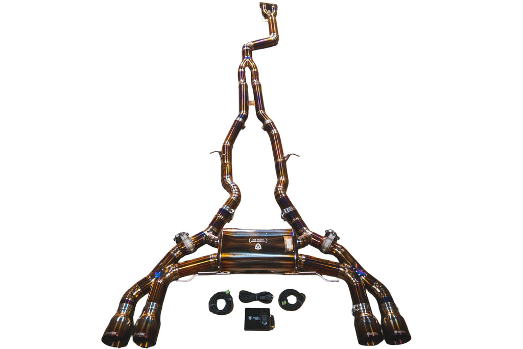 Valvetronic Designs 2019-2025 BMW 3.0L Catback Grade 5 Titanium Burnt 3.5 Inch Outlet Tips (BMW.F9X.X3M.VSES.TI.BRT)