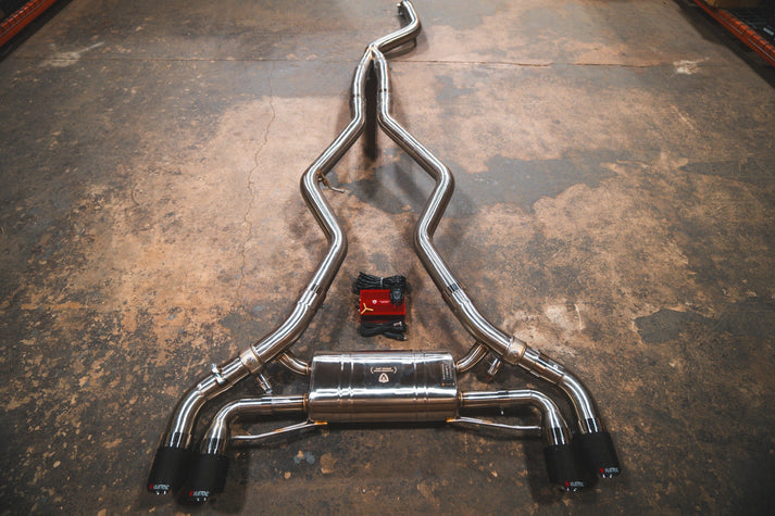 Valvetronic Designs 2019-2025 BMW G42, M240i 3.0L Catback T304 Stainless Steel Burnt 3.5 Inch Outlet Tips (BMW.G42.M240i.VSES.BR.BRT)