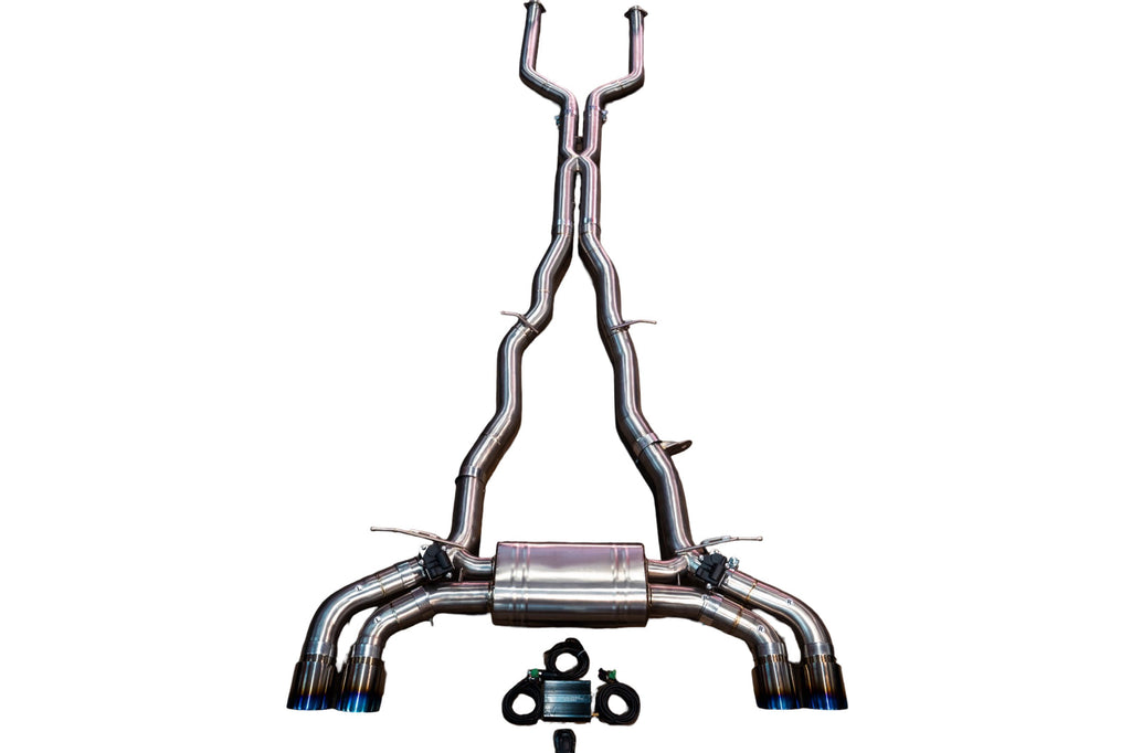 Valvetronic Designs 2025-2026 BMW G90, G99 M5 4.4L Catback Exhaust System Grade 5 Titanium Black 3.5 Inch Outlet Tips (BMW.G90.M5.VSES.TI.BLK)