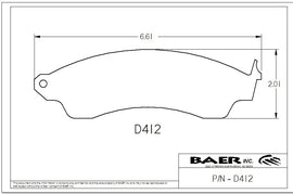 Baer Brakes Replacement Pads for Baer 2-Piston PGC Classic Series Front Caliper (D0412R)