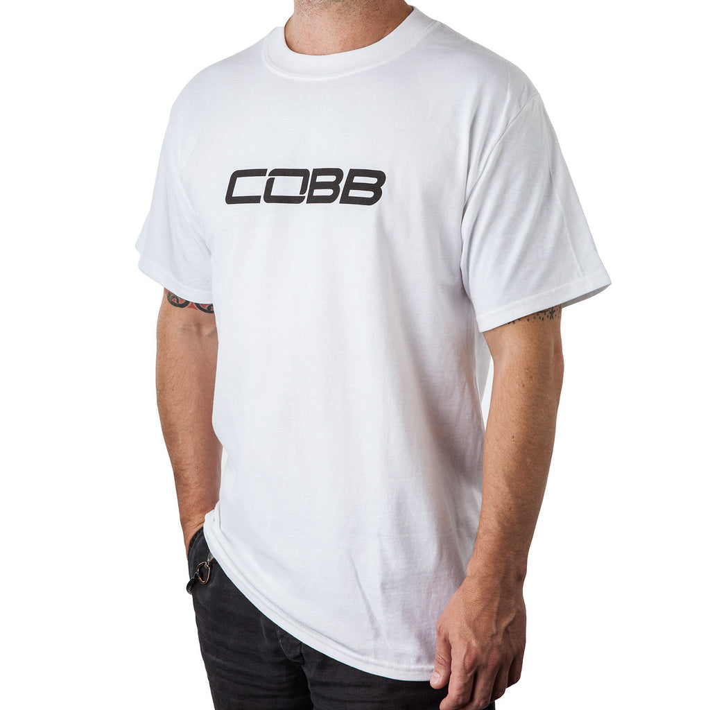 COBB Tuning Logo T-Shirt - Men's White - Extra Small (CO-WHITECOBB-XSM)
