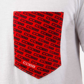COBB Tuning Logo White Pocket T-Shirt-Small (CO-WhitePocket-S)