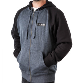 COBB Tuning Logo Full-Zip Hoodie - Men's Grey/Black - Large (CO-ZIPHOODIE-L)