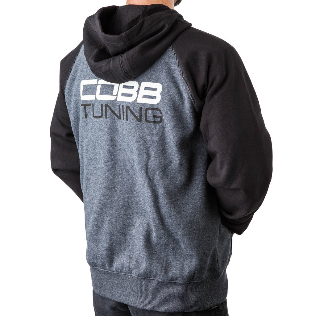 COBB Tuning Logo Full-Zip Hoodie - Men's Grey/Black - Medium (CO-ZIPHOODIE-M)
