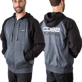 COBB Tuning Logo Full-Zip Hoodie - Men's Grey/Black - X-Large (CO-ZIPHOODIE-XL)
