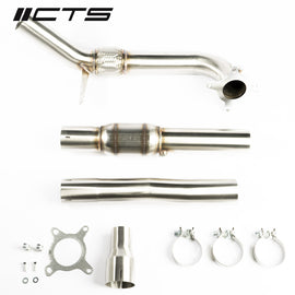 CTS Turbo MK1 VW Tiguan and 8U Audi Q3 1.8T/2.0T High-Flow Cat Downpipe (2009-2017) (CTS-EXH-DP-0003-T-CAT)