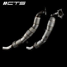 CTS Turbo Audi C7/C7.5 S6/S7/RS7 4.0T Cast Downpipe Set with High Flow Cats (CTS-EXH-DP-0026-CAT)