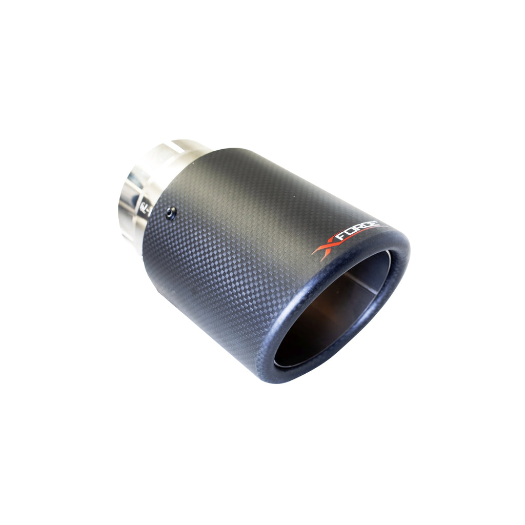 XFORCE 41/2' OD Carbon Fibre Double Wall Angle Cut Tip 21/2" Inlet(63MM) (TC-AW45-63)