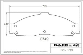 Baer Brakes Replacement Pads for Baer T4 Caliper (D0749R)