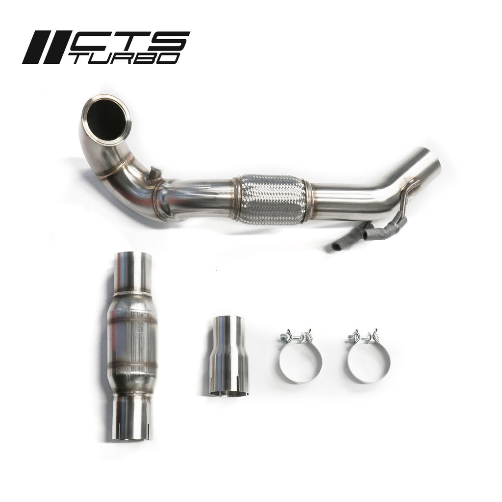 CTS Turbo MQB FWD Exhaust Downpipe with HIGH FLOW CAT (MK7/MK7.5 Golf, GTI, GLI, A3 FWD) (CTS-EXH-DP-0014-CAT)