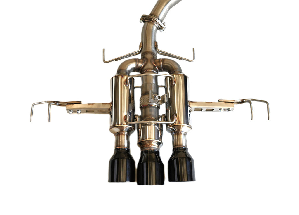 Invidia 22+ HONDA CIVIC TYPE-R FL5 R400 SINGLE LAYER BLACK TIP CAT-BACK (NON POLISH PIPE) (HS22CTRFGM3SBL)