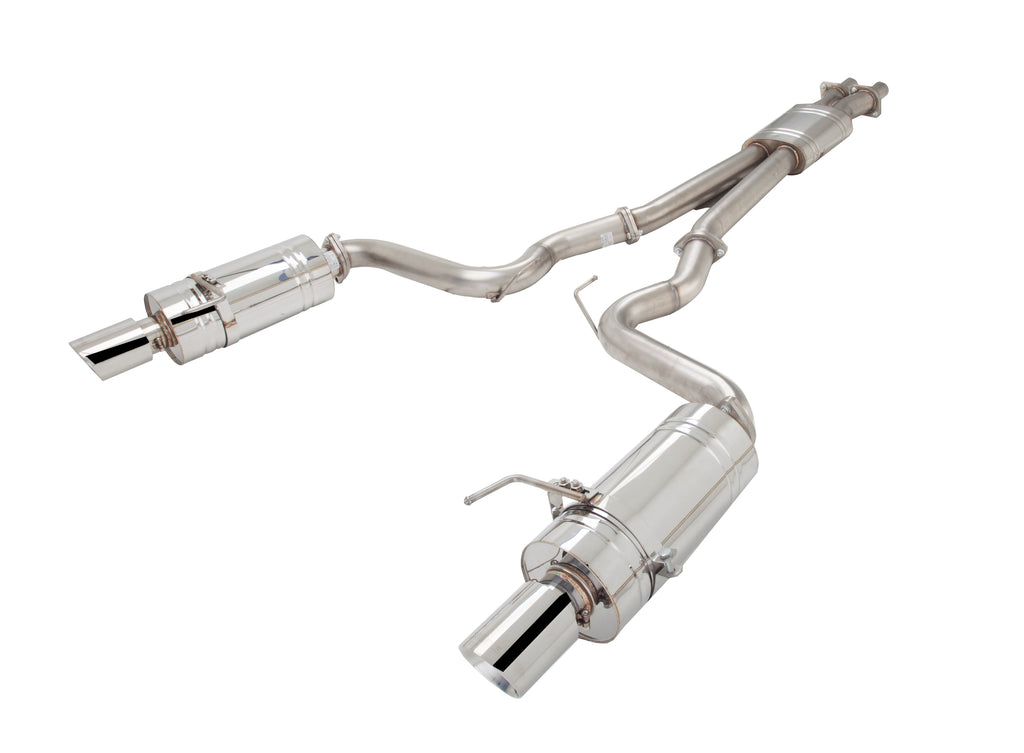 XFORCE Ford Mustang GT 2015- Twin 3" Brushed Stainless Steel Cat-Back Exhaust System (E2-FM15-CBS)