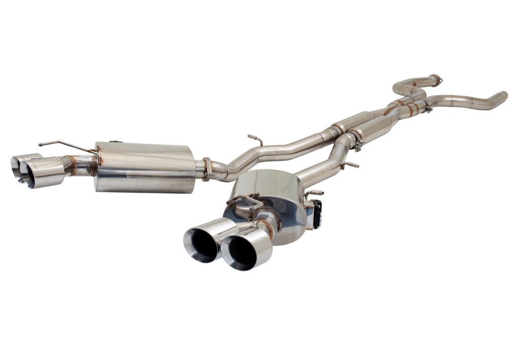 XFORCE Chevrolet Camaro SS 2016+ Twin 3" Stainless Steel Cat Back System with Dual Varex Rear Mufflers with single tips (ES-CC16-VMK-CBS)