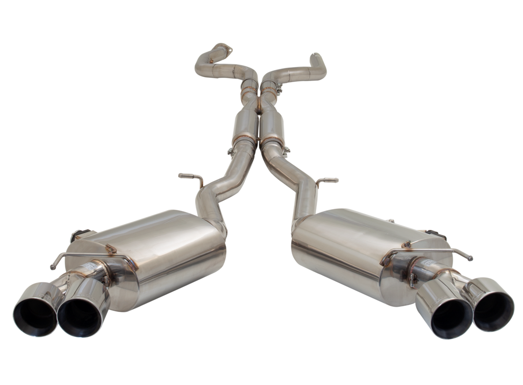 XFORCE Chevrolet Camaro SS 2016+ Twin 3" Stainless Steel Cat Back System with Dual Varex Rear Mufflers with single tips (ES-CC16-VMK-CBS)