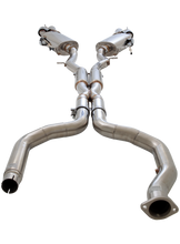 Load image into Gallery viewer, XFORCE Chevrolet Camaro SS 2016+ Twin 3" Stainless Steel Cat Back System with Dual Varex Rear Mufflers with single tips (ES-CC16-VMK-CBS)