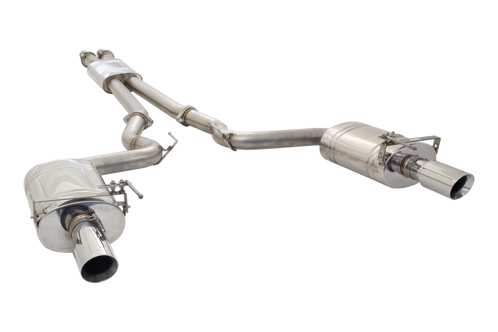 XFORCE Ford Mustang GT 2015 (Coupe) Twin 3" Stainless Steel Cat-Back Exhaust System With Oval Mufflers (ES-FM15-02-CBS)