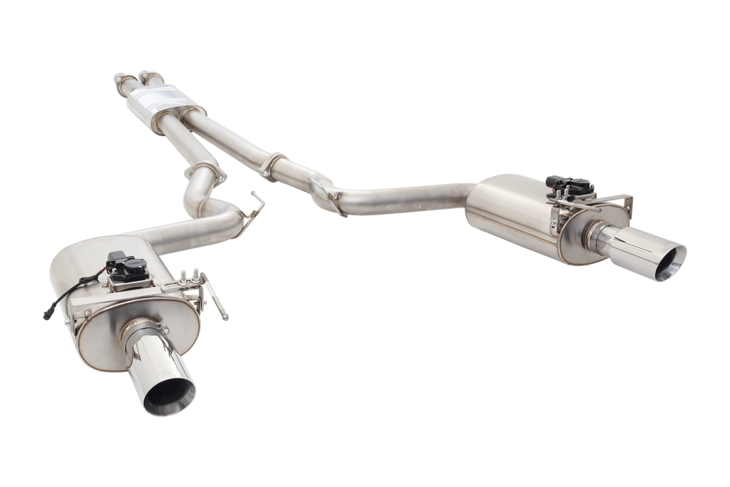 XFORCE Ford Mustang GT 2015 (Coupe) Twin 3" Stainless Steel Cat-Back Exhaust System With Oval Varex Mufflers (ES-FM15-02-VMK-CBS)