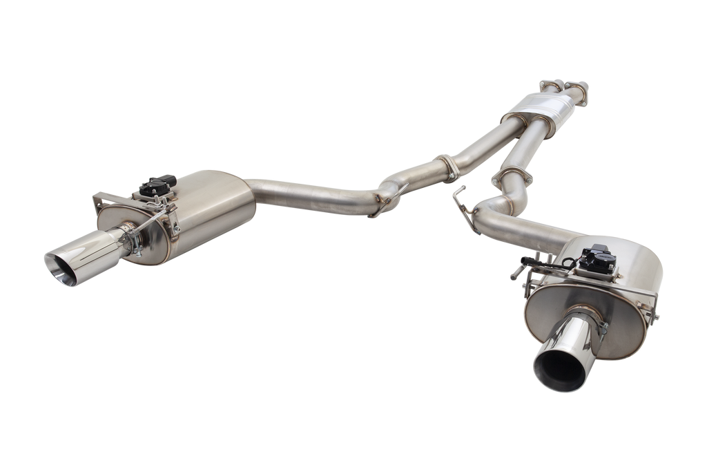 XFORCE Ford Mustang GT 2015 (Coupe) Twin 3" Stainless Steel Cat-Back Exhaust System With Oval Varex Mufflers (ES-FM15-02-VMK-CBS)